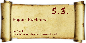 Seper Barbara névjegykártya